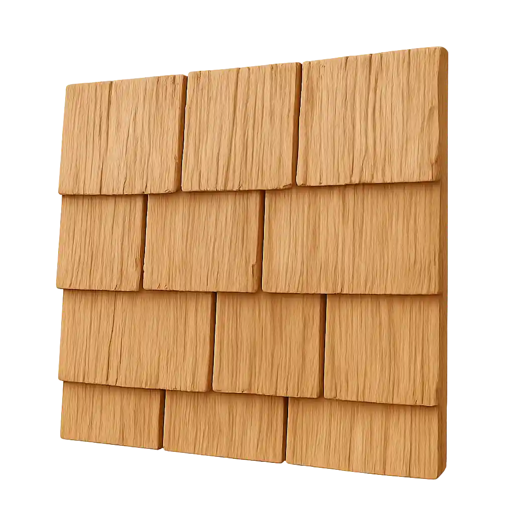 cedar shake shingles 3d illustration